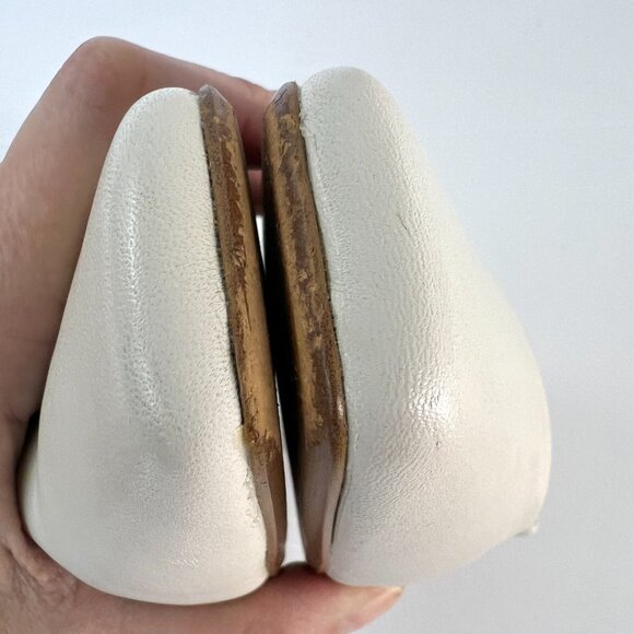 Sz 7.5 Aldo Brerwen White Leather Square Toe Block Heel Slip On Mule Shoes‎ - Picture 15 of 15